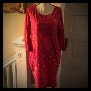 Gudrun Sjödén Fushia Cotton/Silk Dress Sz Med.